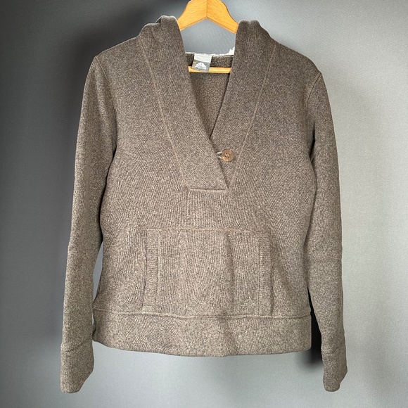 Nike ACG Brown Sherpa Fleece Hoodie Pullover Women’s Size Large - Picture 1 of 14